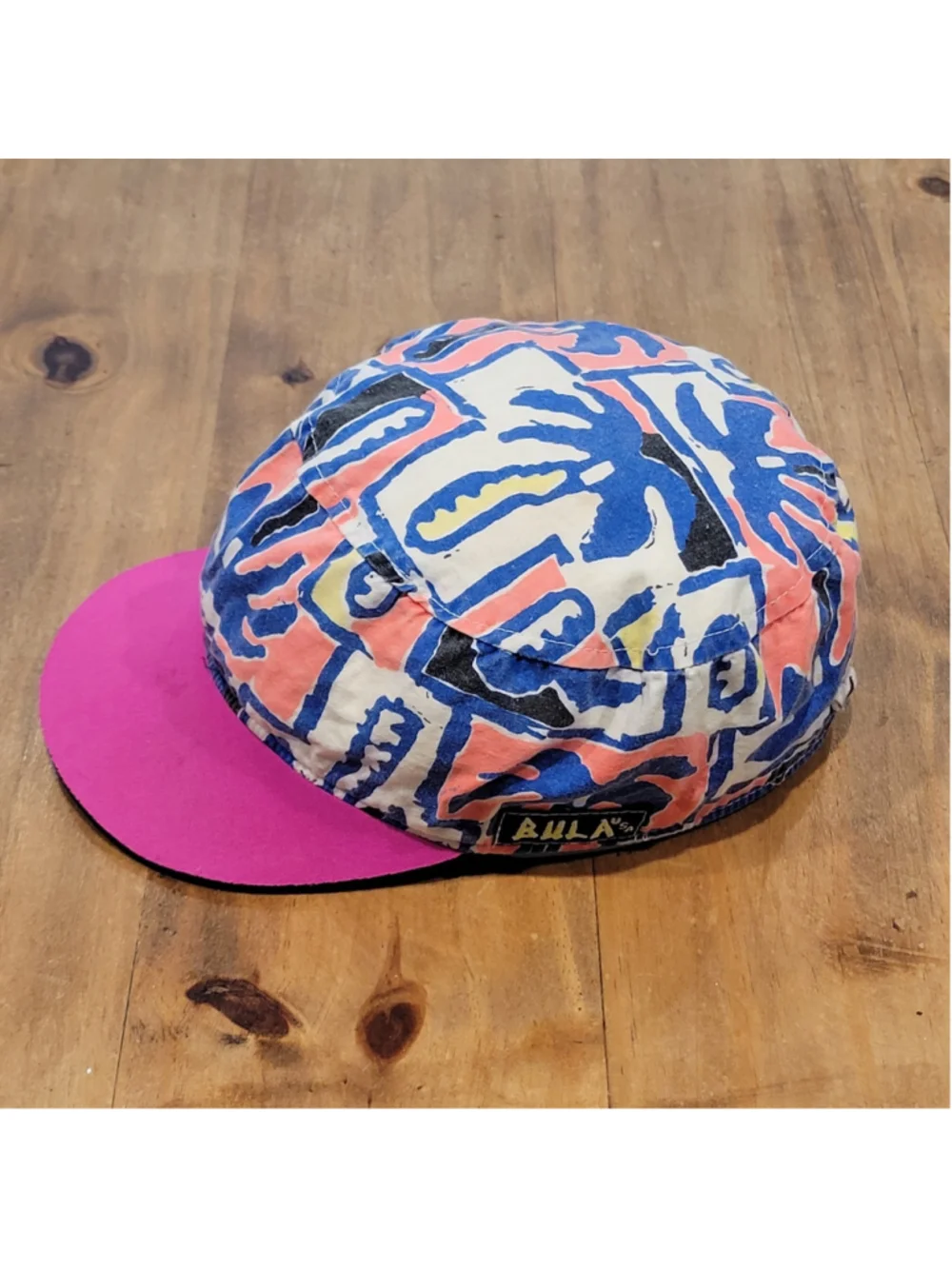 Vintage Bula 90s Lake River Floating Hat One Size Foam Brim Multicolor Print - Picture 3 of 11
